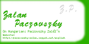 zalan paczovszky business card